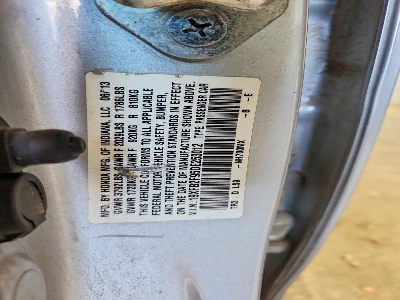 57195666 :رقم المزاد ، 19XFB2F95DE253012 vin ، 2013 Honda Civic مزاد بيع