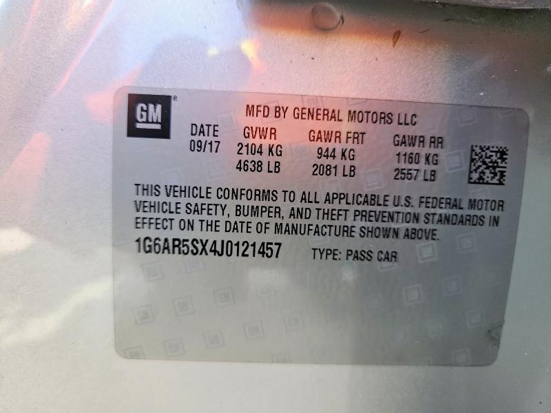 2018 Cadillac Cts მანქანა იყიდება აუქციონზე, vin: 1G6AR5SX4J0121457, აუქციონის ნომერი: 56954926