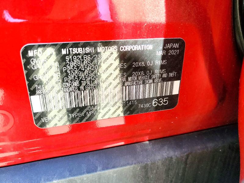 55972906 :رقم المزاد ، JA4J4UA83NZ011415 vin ، 2022 Mitsubishi Outlander مزاد بيع