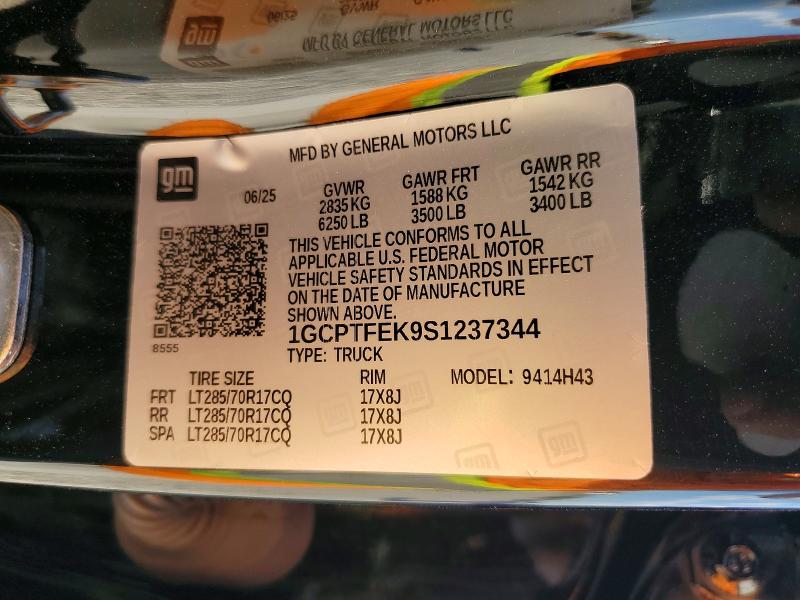 57259346 :رقم المزاد ، 1GCPTFEK9S1237344 vin ، 2025 Chevrolet Colorado مزاد بيع