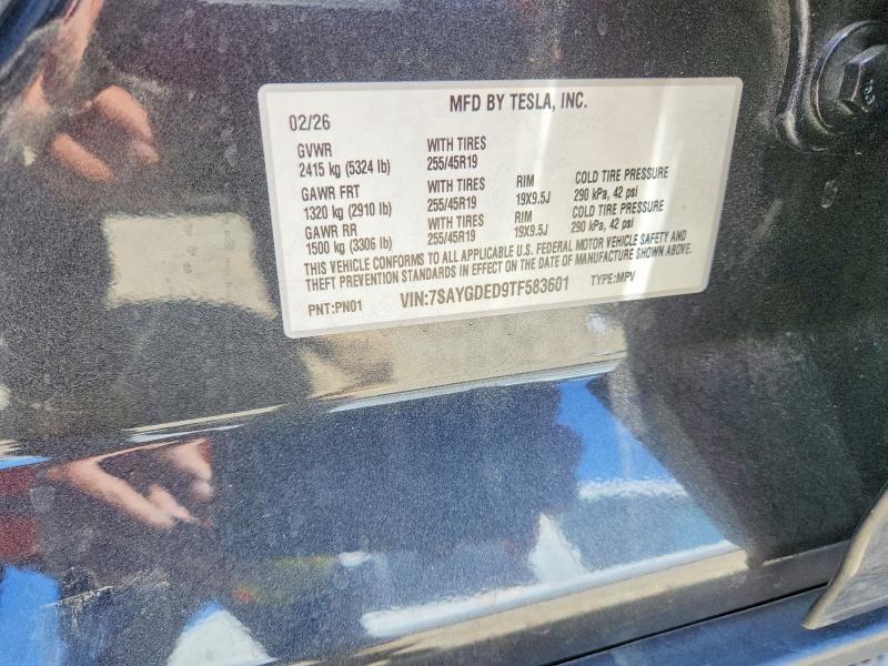 Продажа на аукционе авто 2026 Tesla Model Y, vin: 7SAYGDED9TF583601, номер лота: 58132316