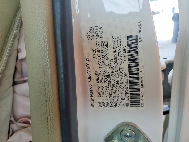 56857656 :رقم المزاد ، 5J8TB3H74GL010101 vin ، 2016 Acura Rdx مزاد بيع