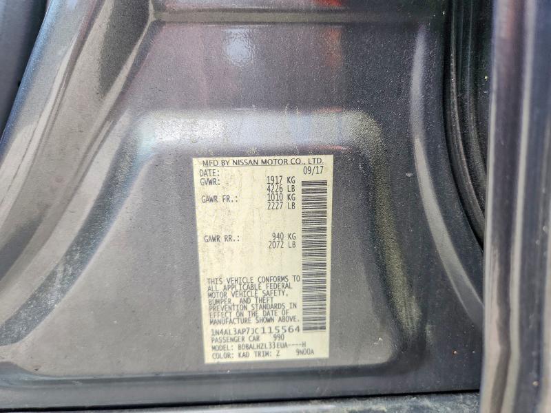 Продажа на аукционе авто 2018 Nissan Altima, vin: 1N4AL3AP7JC115564, номер лота: 57341286