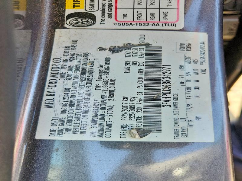 Продажа на аукционе авто 2011 Ford Fusion, vin: 3FAHP0JA4BR342971, номер лота: 56306266