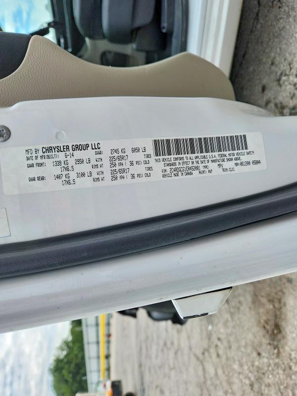 57750826 :رقم المزاد ، 2C4RDGCG1ER452081 vin ، 2014 Dodge Grand Caravan مزاد بيع