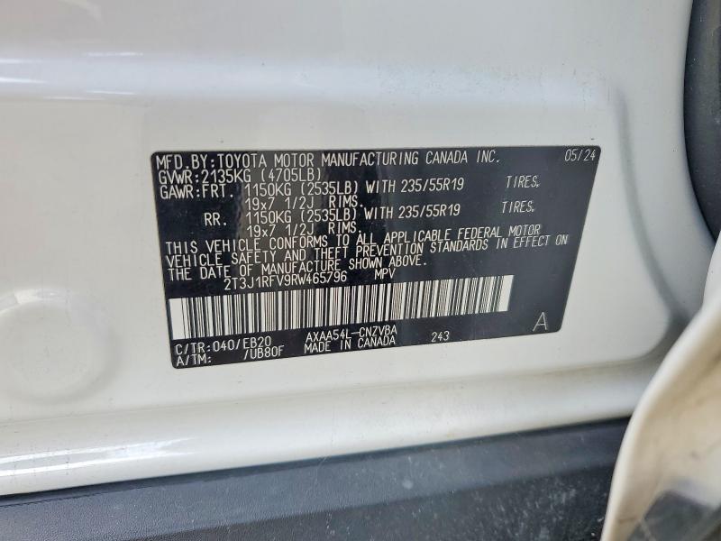 56696456 :رقم المزاد ، 2T3J1RFV9RW465796 vin ، 2024 Toyota Rav4 مزاد بيع
