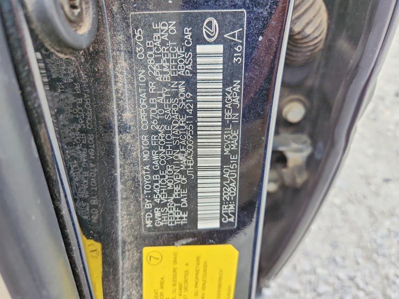 2005 Lexus Es მანქანა იყიდება აუქციონზე, vin: JTHBA30G955114219, აუქციონის ნომერი: 57750066
