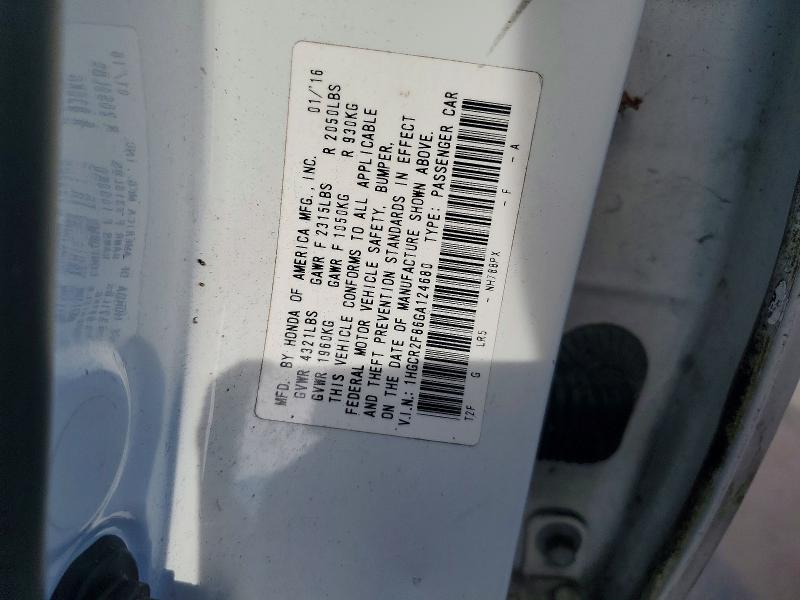 Aukcja sprzedaży 2016 Honda Accord, vin: 1HGCR2F86GA124680, numer aukcji: 59243686