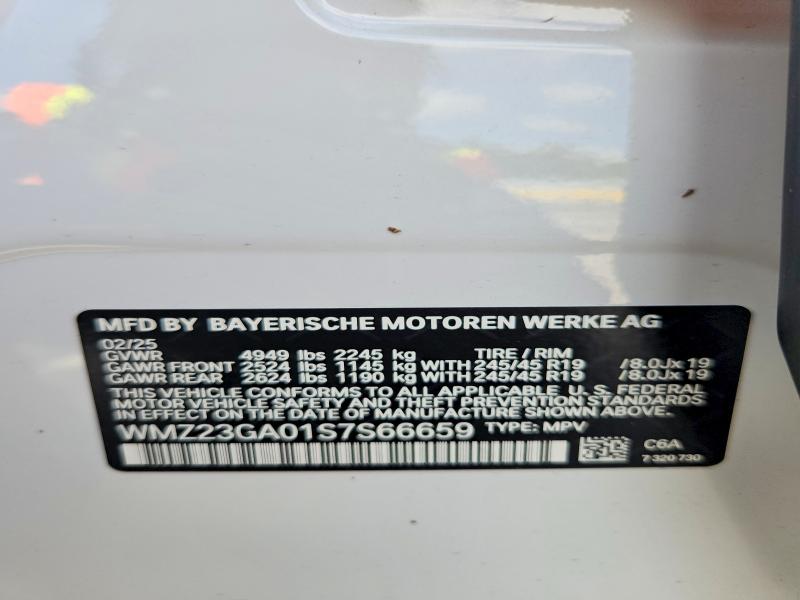 2025 Mini Countryman მანქანა იყიდება აუქციონზე, vin: WMZ23GA01S7S66659, აუქციონის ნომერი: 59192226