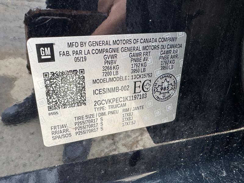 55997306 :رقم المزاد ، 2GCVKPEC1K1197103 vin ، 2019 Chevrolet Silverado Ld مزاد بيع