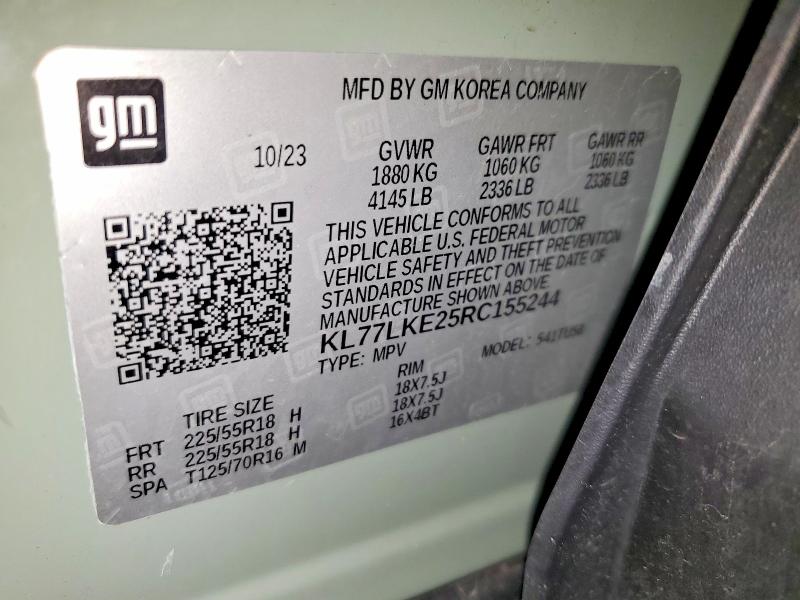 Продажа на аукционе авто 2024 Chevrolet Trax, vin: KL77LKE25RC155244, номер лота: 58254586