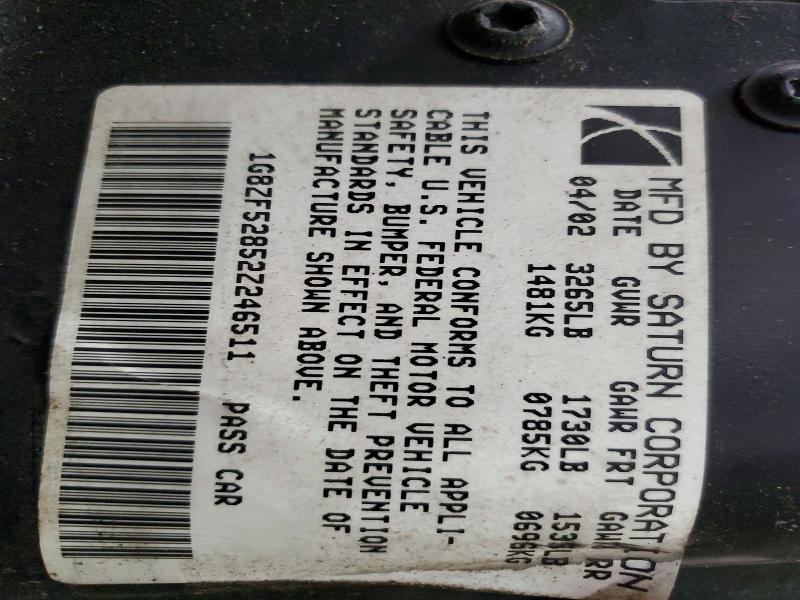56903356 :رقم المزاد ، 1G8ZF52852Z246511 vin ، 2002 Saturn Sl مزاد بيع