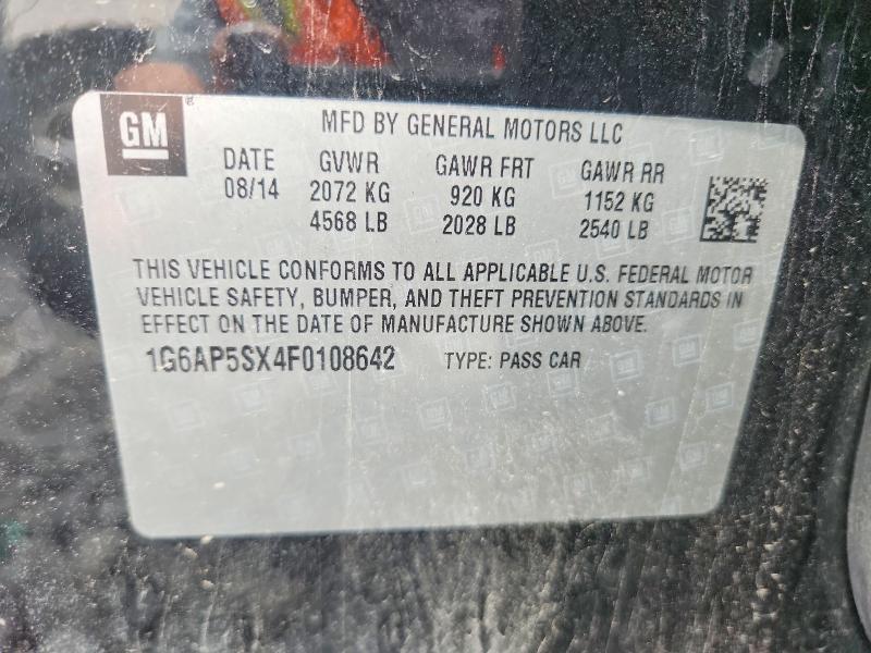 Продажа на аукционе авто 2015 Cadillac Cts, vin: 1G6AP5SX4F0108642, номер лота: 58196256
