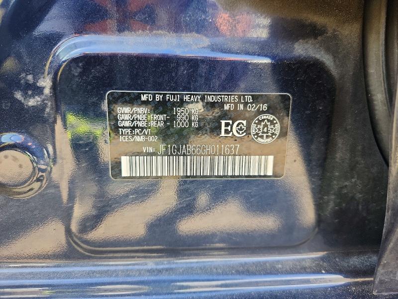 Aukcja sprzedaży 2016 Subaru Impreza, vin: JF1GJAB66GH011637, numer aukcji: 54922826