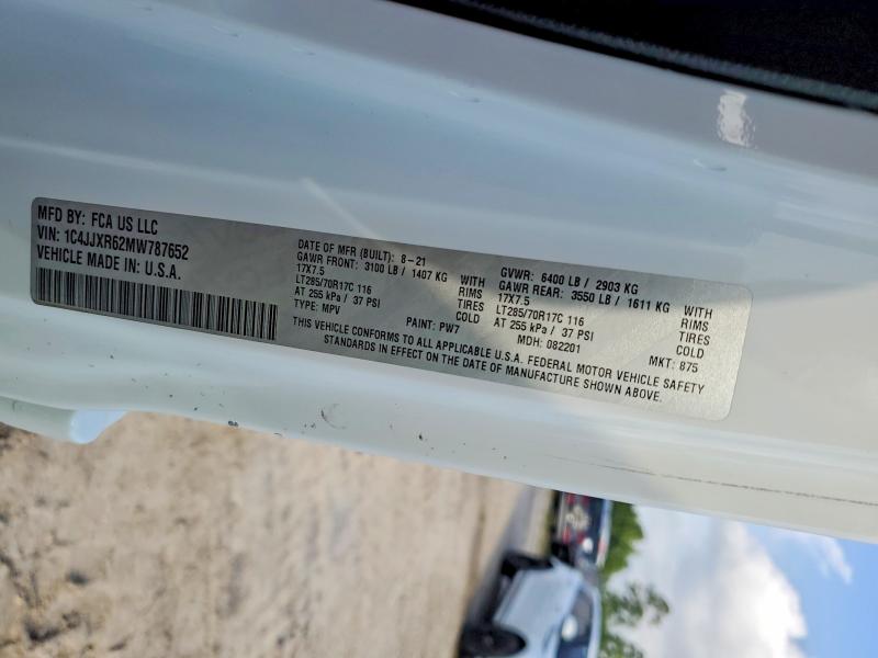 Aukcja sprzedaży 2021 Jeep Wrangler Unlimited, vin: 1C4JJXR62MW787652, numer aukcji: 57921576