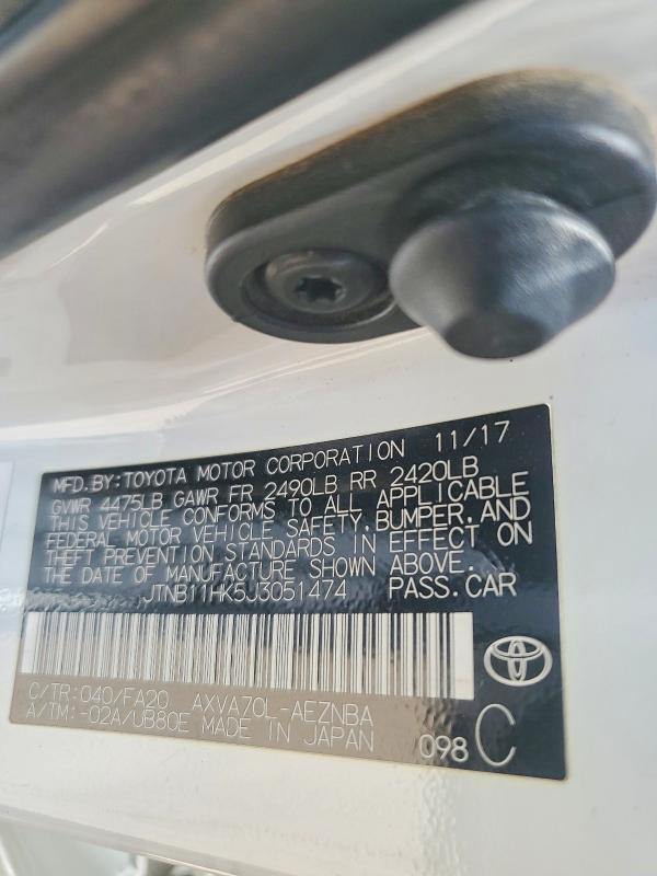 Продаж на аукціоні авто 2018 Toyota Camry, vin: JTNB11HK5J3051474, номер лоту: 58757476