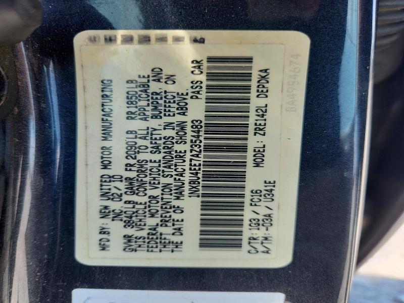 Продаж на аукціоні авто 2010 Toyt Corolla, vin: 1NXBU4EE7AZ354483, номер лоту: 57044086