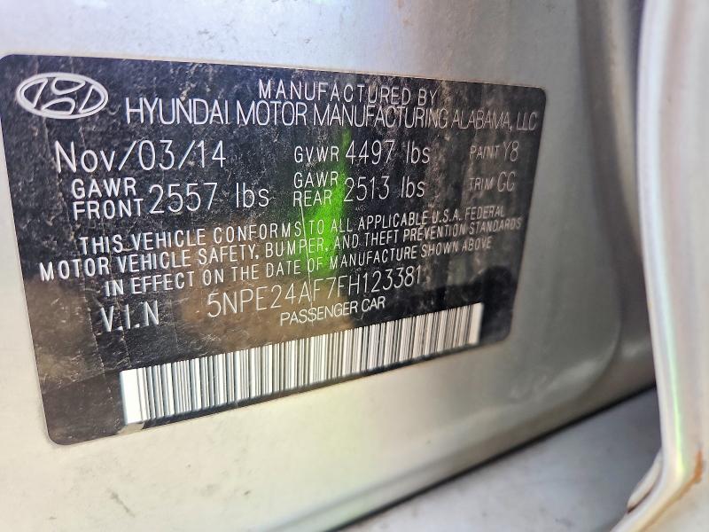 Продажа на аукционе авто 2015 Hyundai Sonata, vin: 5NPE24AF7FH123381, номер лота: 57851366