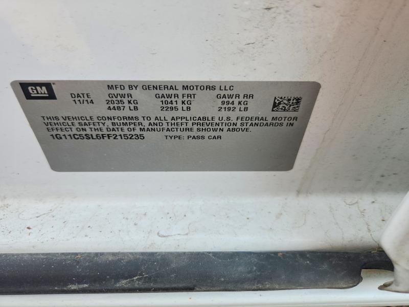 Aukcja sprzedaży 2015 Chevrolet Malibu, vin: 1G11C5SL6FF215235, numer aukcji: 56418946