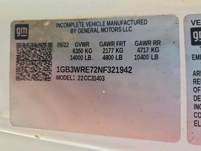 58511916 :رقم المزاد ، 1GB3WRE72NF321942 vin ، 2022 Chevrolet Silverado مزاد بيع
