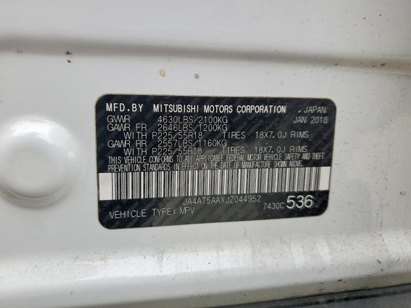 Aukcja sprzedaży 2018 Mitsubishi Eclipse Cross, vin: JA4AT5AAXJZ044952, numer aukcji: 56326336