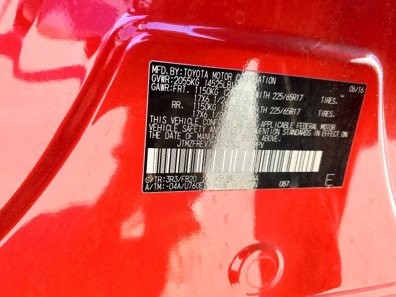 2016 Toyota Rav4 Hybrid Limited მანქანა იყიდება აუქციონზე, vin: JTMZFREV7GJ093392, აუქციონის ნომერი: 59159556