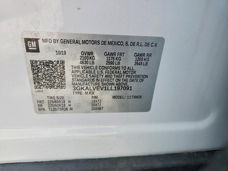 Aukcja sprzedaży 2020 Gmc Terrain, vin: 3GKALVEV1LL197091, numer aukcji: 55890026