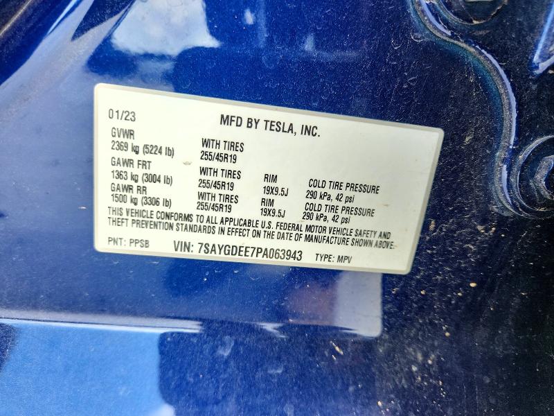 Продаж на аукціоні авто 2023 Tesla Model Y, vin: 7SAYGDEE7PA063943, номер лоту: 56753036
