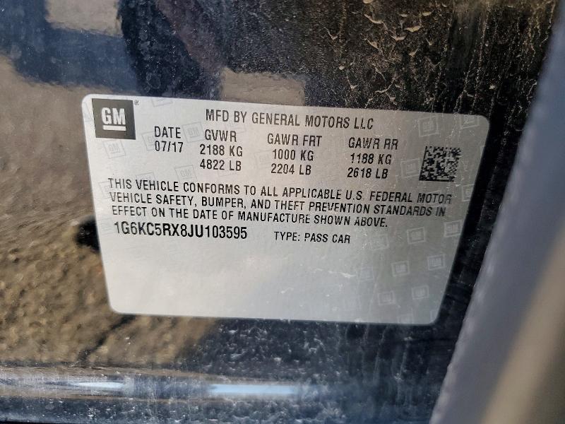56128176 :رقم المزاد ، 1G6KC5RX8JU103595 vin ، 2018 Cadillac Ct6 مزاد بيع