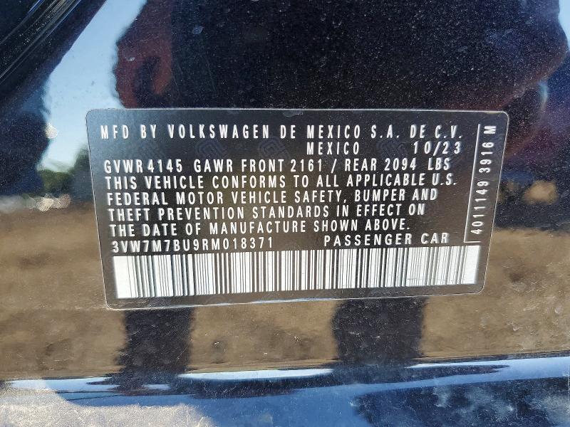 Aukcja sprzedaży 2024 Volkswagen Jetta, vin: 3VW7M7BU9RM018371, numer aukcji: 58235366