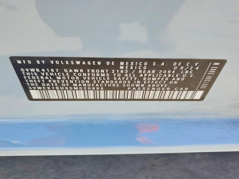 2025 Volkswagen Jetta მანქანა იყიდება აუქციონზე, vin: 3VWEX7BU6SM020888, აუქციონის ნომერი: 57356696