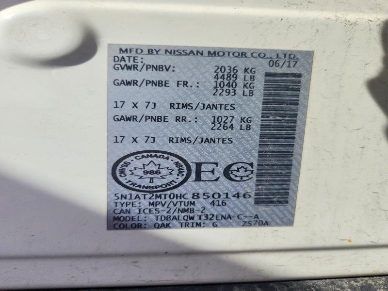 Продажа на аукционе авто 2017 Nissan Rogue, vin: 5N1AT2MT0HC850146, номер лота: 57751326