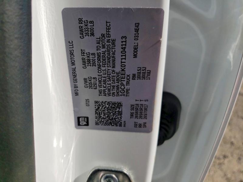 Aukcja sprzedaży 2026 Chevrolet Colorado, vin: 1GCPTEEK0T1104113, numer aukcji: 57270686