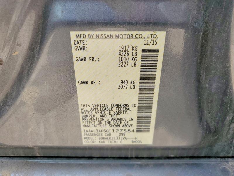 Aukcja sprzedaży 2016 Nissan Altima, vin: 1N4AL3AP6GC127584, numer aukcji: 57524786