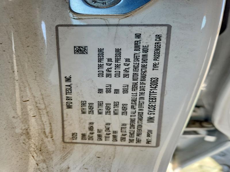 Aukcja sprzedaży 2026 Tesla Model 3, vin: 5YJ3E1EB7TF143063, numer aukcji: 58058186