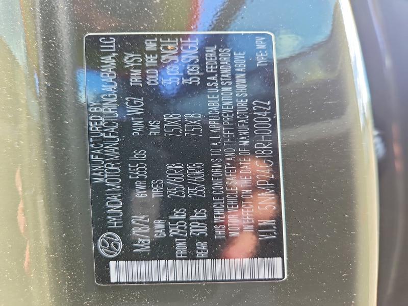 56068996 :رقم المزاد ، 5NMP24G18RH000422 vin ، 2024 Hyundai 4dr مزاد بيع