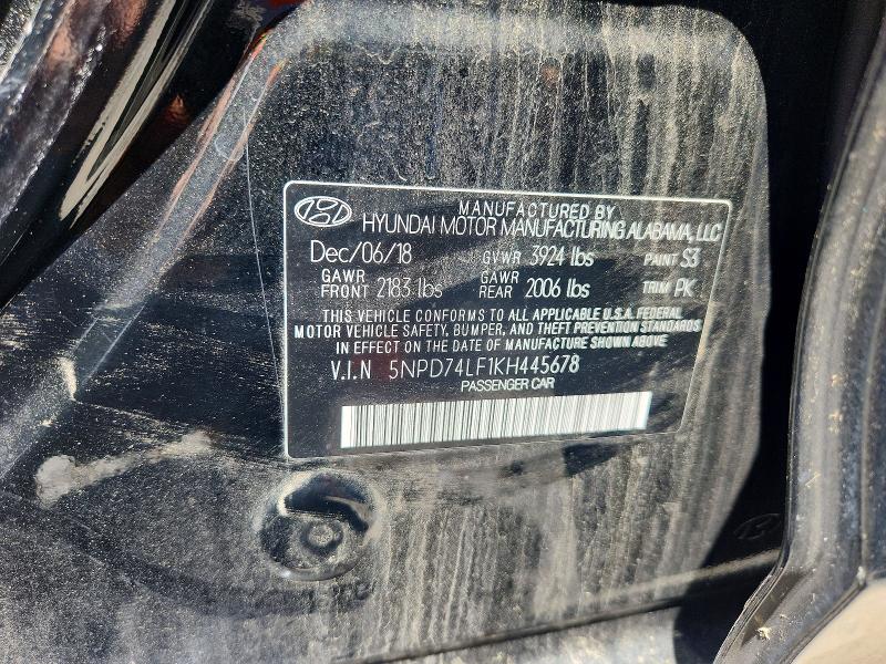 Aukcja sprzedaży 2019 Hyundai Elantra, vin: 5NPD74LF1KH445678, numer aukcji: 55312896