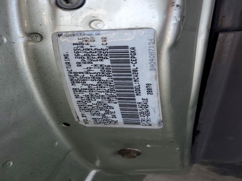 Продаж на аукціоні авто 2000 Toyota Camry, vin: 4T1BF28K8YU109086, номер лоту: 59198986