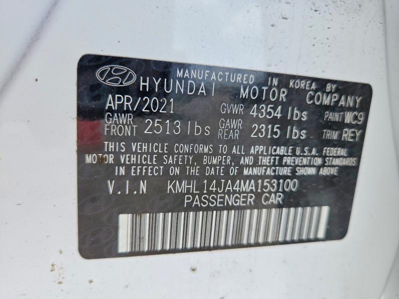 Aukcja sprzedaży 2021 Hyundai Sonata, vin: KMHL14JA4MA153100, numer aukcji: 56669466
