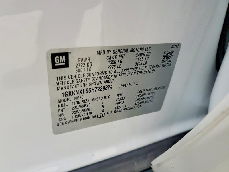 Продаж на аукціоні авто 2017 Gmc Acadia, vin: 1GKKNXLS6HZ239824, номер лоту: 56900786