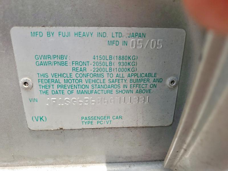 2006 Subaru Forester მანქანა იყიდება აუქციონზე, vin: JF1SG63686G711331, აუქციონის ნომერი: 59017446