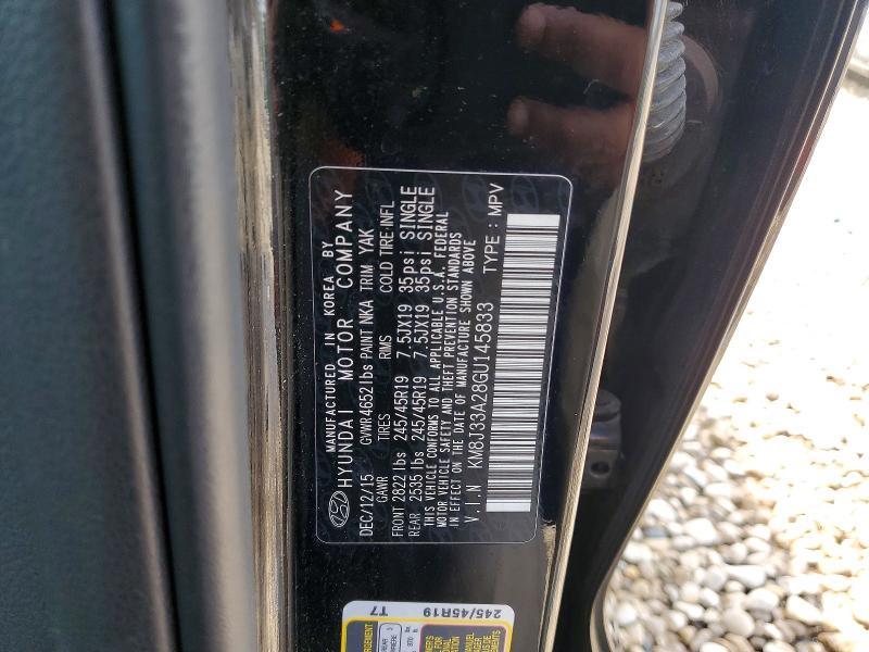 58092846 :رقم المزاد ، KM8J33A28GU145833 vin ، 2016 Hyundai Tucson مزاد بيع