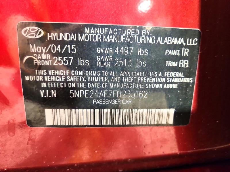 Продаж на аукціоні авто 2015 Hyundai Sonata, vin: 5NPE24AF7FH235162, номер лоту: 57688046
