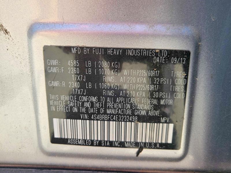 Продаж на аукціоні авто 2014 Subaru Outback, vin: 4S4BRBFC4E3232498, номер лоту: 56704336