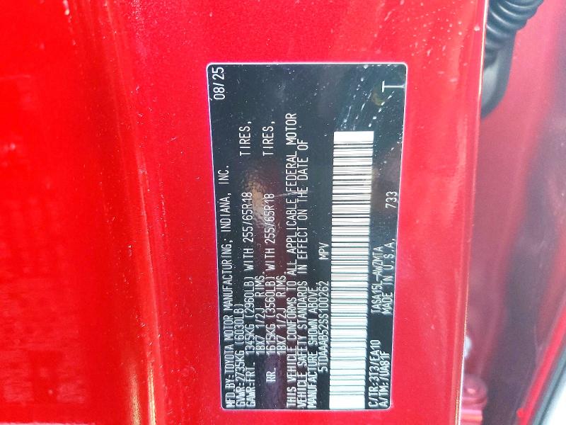 Aukcja sprzedaży 2025 Toyota Grand Highlander, vin: 5TDAAAB52SS100262, numer aukcji: 56085366