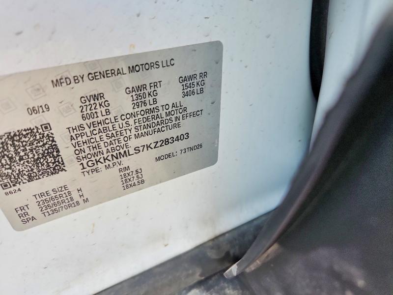 Aukcja sprzedaży 2019 Gmc Acadia, vin: 1GKKNMLS7KZ283403, numer aukcji: 56710436
