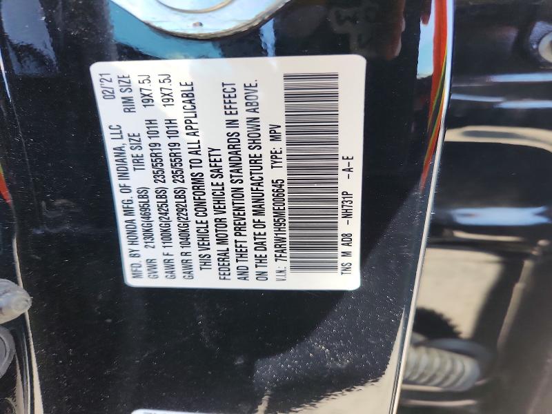 Aukcja sprzedaży 2021 Honda Cr-v, vin: 7FARW1H95ME006645, numer aukcji: 55914386