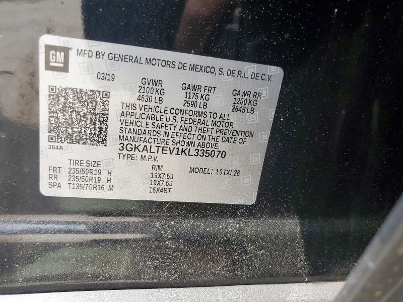 Продаж на аукціоні авто 2019 Gmc Terrain, vin: 3GKALTEV1KL335070, номер лоту: 85631945