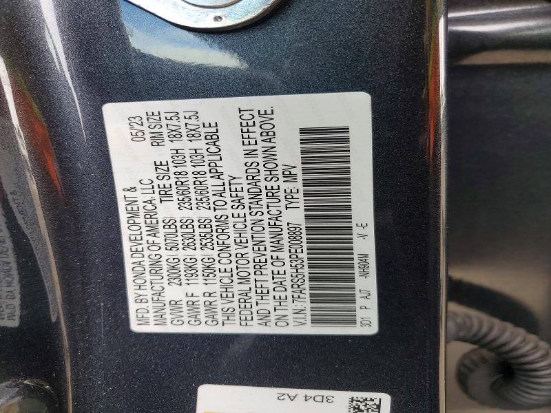 56081836 :رقم المزاد ، 7FARS5H53PE008897 vin ، 2023 Honda Cr-v مزاد بيع