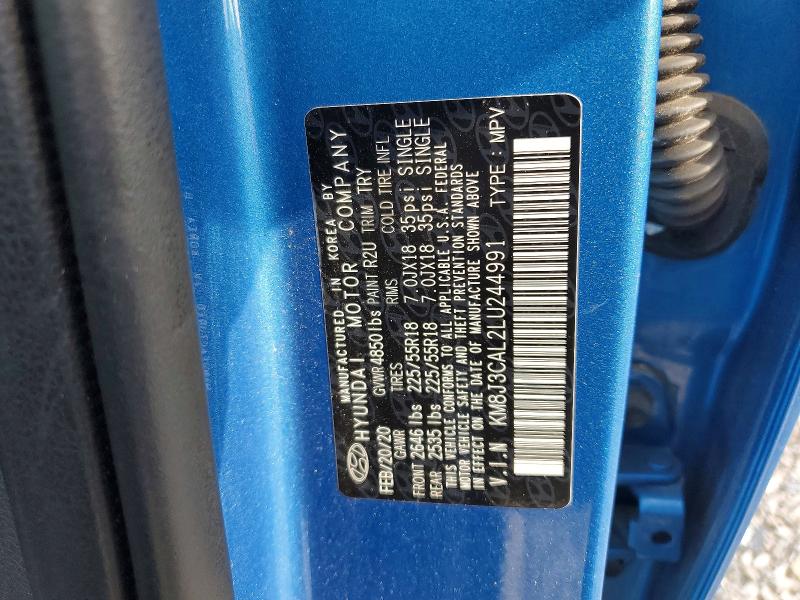 56567706 :رقم المزاد ، KM8J3CAL2LU244991 vin ، 2020 Hyundai Tucson مزاد بيع